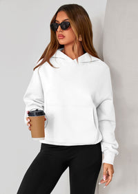 PRETTYGARDEN Women's Fall Hooded Sweatshirts Long Sleeve Half Zip Cropped Hoodies Pullover Winter Fashion Clothes