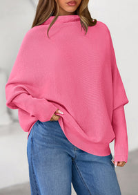 PRETTYGARDEN Womens Sweaters Fall Fashion Casual Loose Turtleneck Batwing Long Sleeve Knit Sweater Pullover Tops