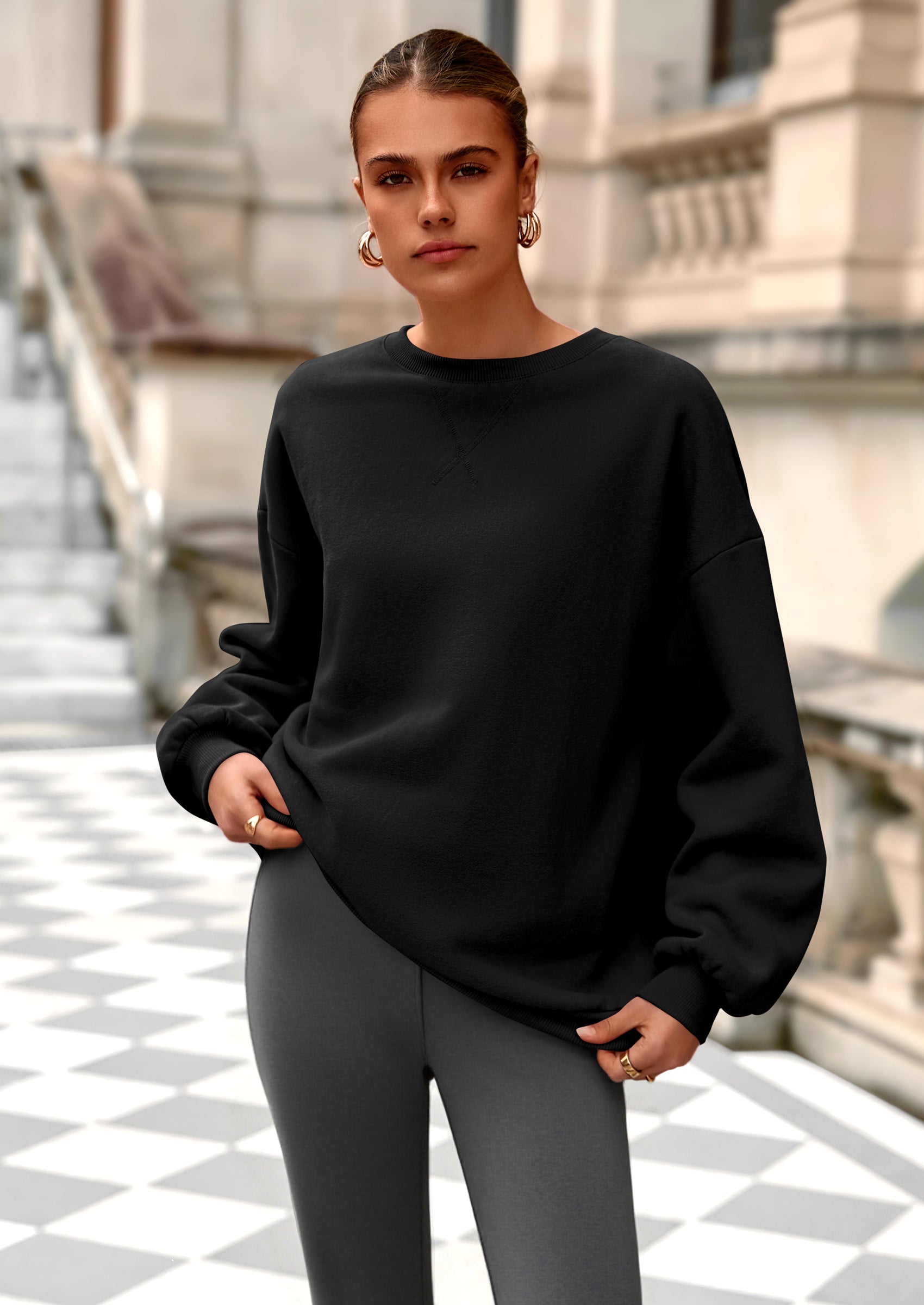 PRETTYGARDEN Oversized Sweatshirt for Women Fall Outfits Crewneck Long Sleeve Tops Fleece Pullover Winter Clothing