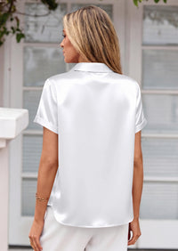 PRETTYGARDEN Women's Summer Button Down Shirts Short Sleeve Work Tops Dressy Blouses Spring Business Casual Outfits