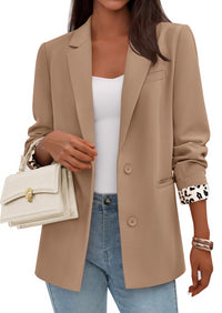 PRETTYGARDEN Blazers for Women Fall Work Office Suit Jackets Dressy Open Front Leopard Blazer Business Casual Outfits