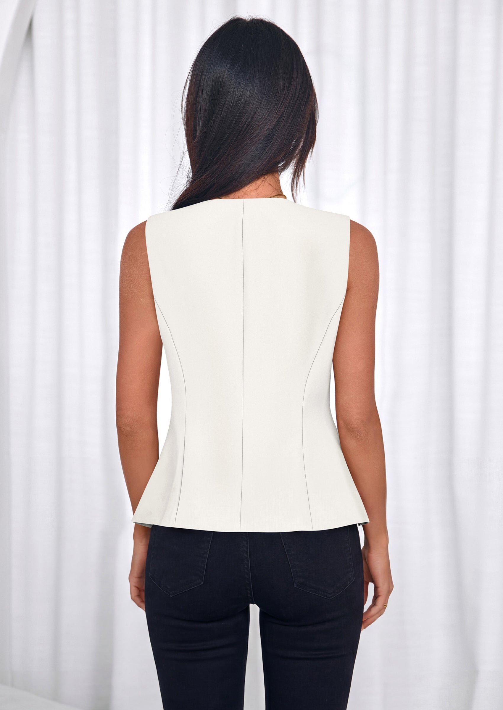 PRETTYGARDEN Womens Vests Top Trendy 2026 Spring Sleeveless Blazer Suit Summer Business Casual Work Button Down Waistcoat PRETTYGARDEN