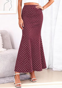 PRETTYGARDEN Maxi Skirts for Women 2026 Summer Flowy High Waisted Polka Dot Mermaid Office Work Spring Fashion Long Skirt PRETTYGARDEN