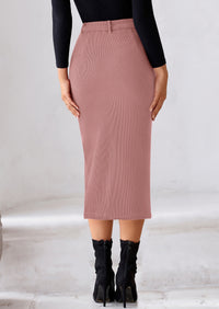 PRETTYGARDEN Corduroy Skirt Women Fall Fashion High Waisted Pencil Midi Skirts Business Casual Work Office Winter Outfit