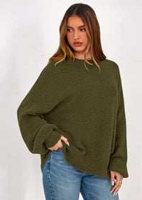 PRETTYGARDEN Sweaters for Women Fall Chunky Knit Long Sleeve Crew Neck Oversized Pullover Tops Winter Fashion Clothing