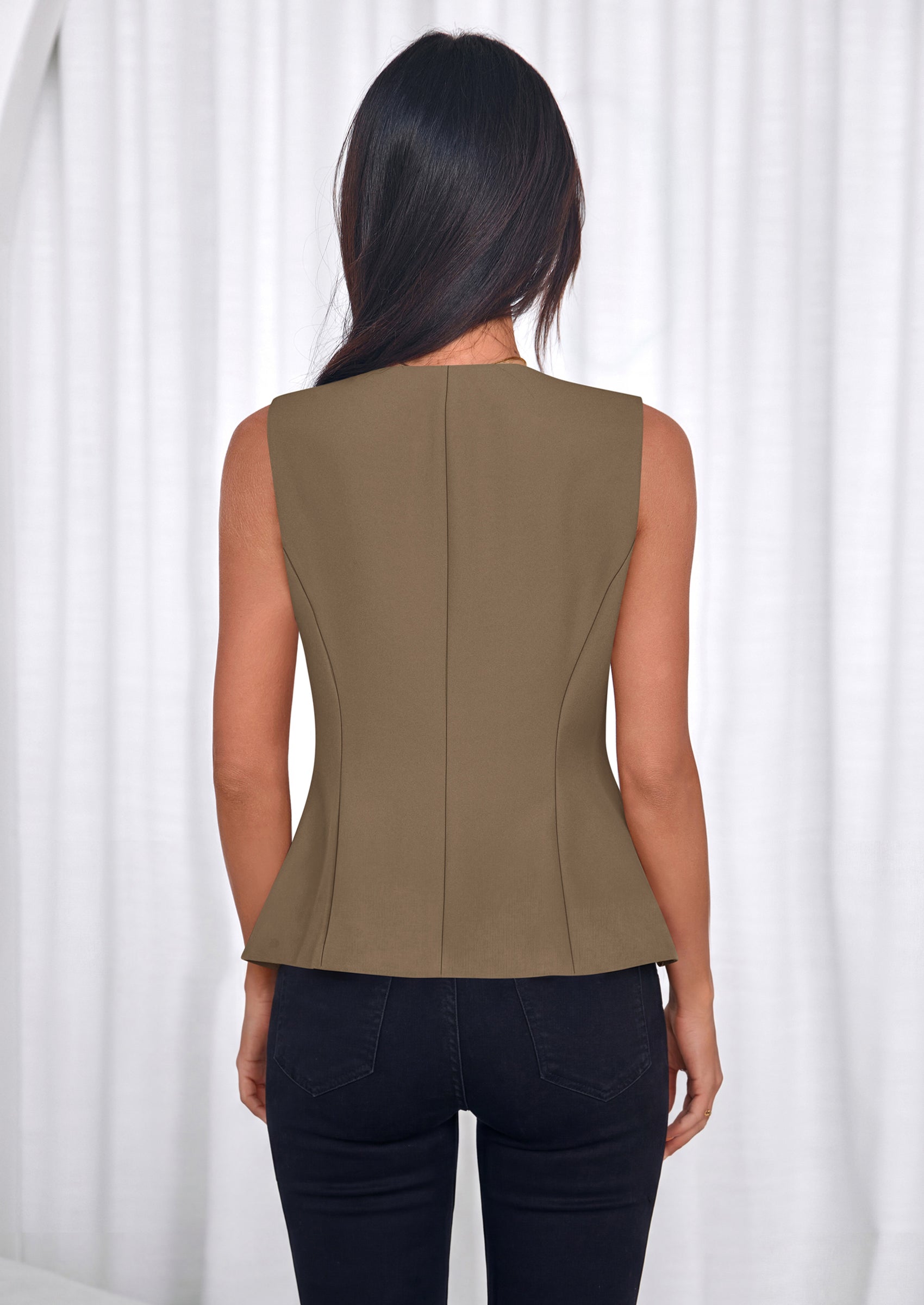 PRETTYGARDEN Womens Vests Top Trendy 2026 Spring Sleeveless Blazer Suit Summer Business Casual Work Button Down Waistcoat PRETTYGARDEN