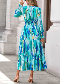 PRETTYGARDEN Women's Floral Maxi Dress Spring Long Sleeve V Neck Casual A Line Long Flowy Boho Party Dresses