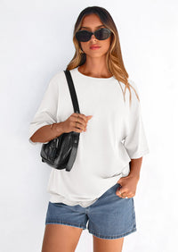 PRETTYGARDEN Women's Spring Going Out Tops Casual Short Sleeve Crewneck Loose Fit Basic Cute Tee Shirts Summer Outfits PRETTYGARDEN