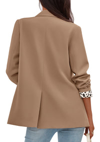 PRETTYGARDEN Blazers for Women Fall Work Office Suit Jackets Dressy Open Front Leopard Blazer Business Casual Outfits