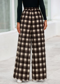 PRETTYGARDEN Casual Women's Pants Elastic Waist Palazzo Long Stretchy Wide Leg Trousers Knit Fall Outfits with Pockets