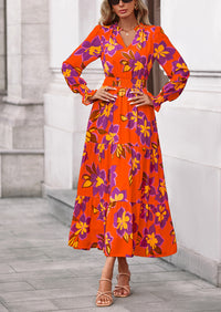 PRETTYGARDEN Women's Floral Maxi Dress Spring Long Sleeve V Neck Casual A Line Long Flowy Boho Party Dresses