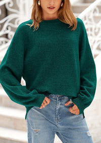 PRETTYGARDEN Women's Fall Sweaters Casual Crew Neck Long Sleeve Pullover Tops Ribbed Knit Loose Fit Winter Clothes