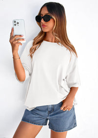 PRETTYGARDEN Women's Spring Going Out Tops Casual Short Sleeve Crewneck Loose Fit Basic Cute Tee Shirts Summer Outfits PRETTYGARDEN