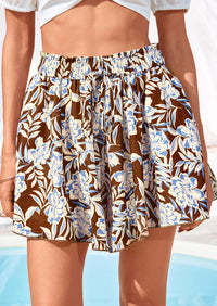 PRETTYGARDEN Women's Flowy Shorts Summer Fashion Beach Vacation Clothes Casual High Waist Wide Leg Ruffle Shorts