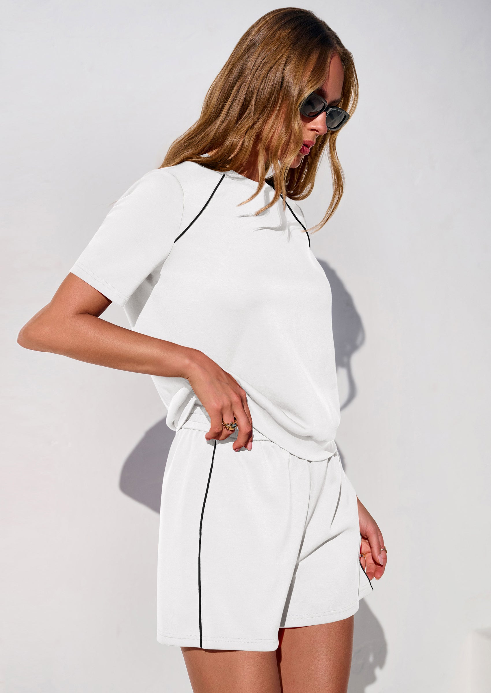 PRETTYGARDEN Sweatsuits Women 2 Piece Outfit Summer Lounge Shorts Sets Matching Spring Travel Beach Vacation Clothes PRETTYGARDEN