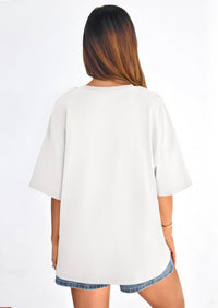 PRETTYGARDEN Women's Spring Going Out Tops Casual Short Sleeve Crewneck Loose Fit Basic Cute Tee Shirts Summer Outfits PRETTYGARDEN