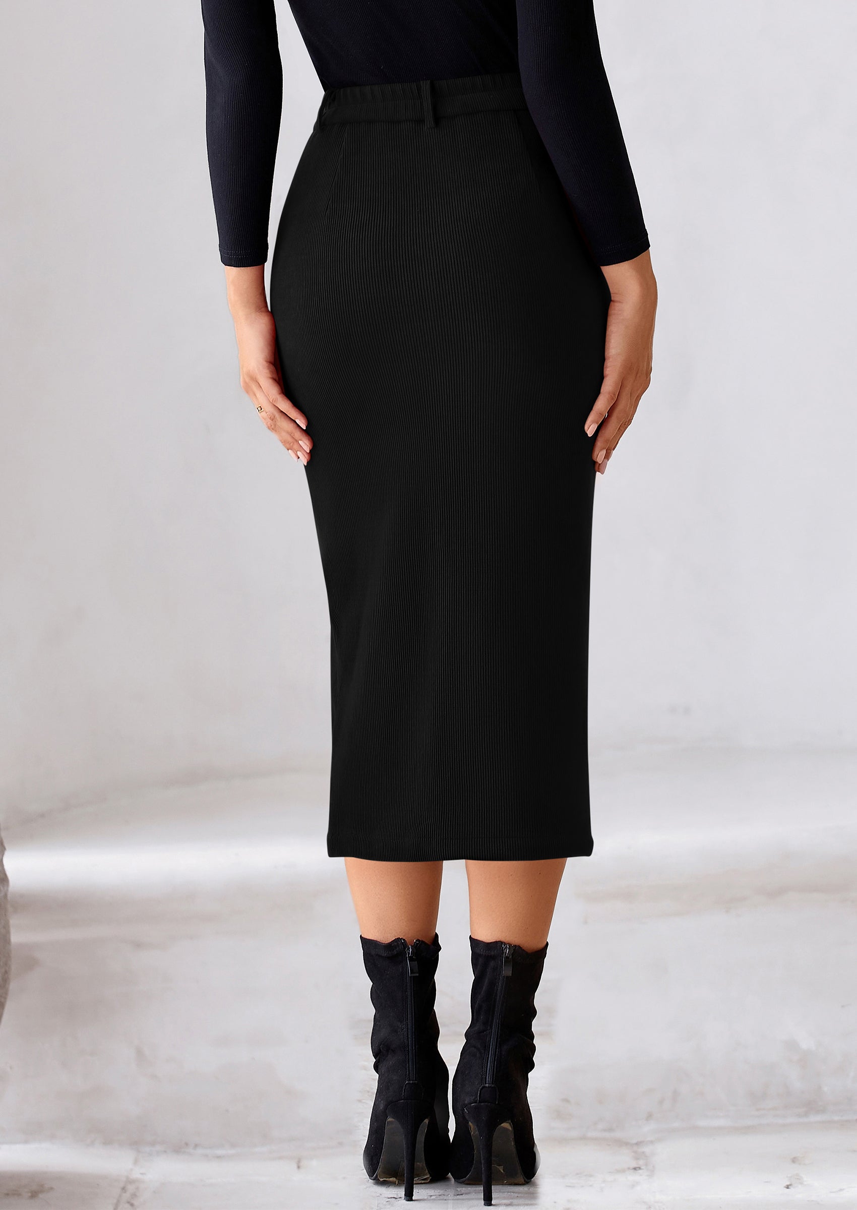 PRETTYGARDEN Corduroy Skirt Women Fall Fashion High Waisted Pencil Midi Skirts Business Casual Work Office Winter Outfit