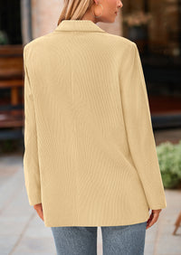 PRETTYGARDEN Women's Winter Corduroy Blazers Jackets Dressy Casual Ribbed Long Sleeve Lapel Fashion Work Business Outerwear