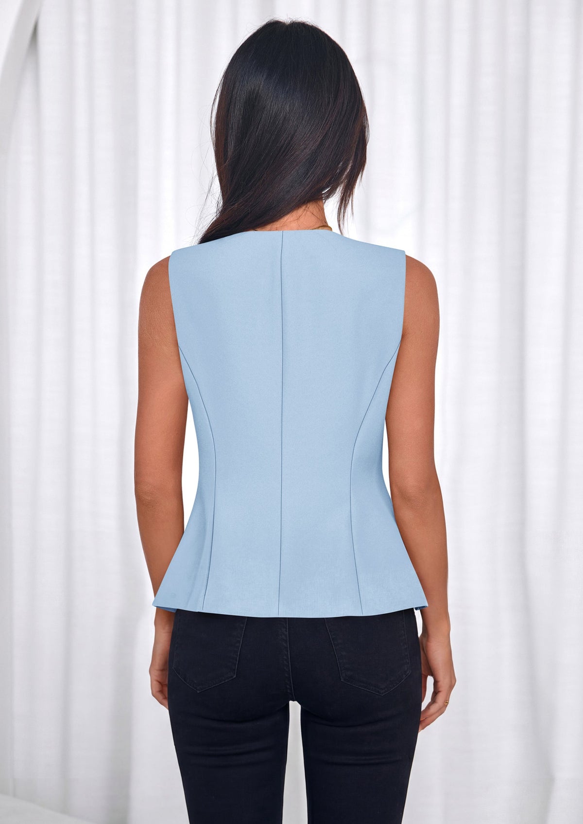 PRETTYGARDEN Womens Vests Top Trendy 2026 Spring Sleeveless Blazer Suit Summer Business Casual Work Button Down Waistcoat PRETTYGARDEN