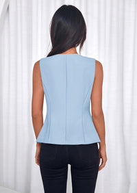 PRETTYGARDEN Womens Vests Top Trendy 2026 Spring Sleeveless Blazer Suit Summer Business Casual Work Button Down Waistcoat PRETTYGARDEN