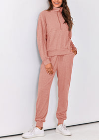 PRETTYGARDEN Women's Fall 2 Piece Lounge Sets Zip Up Sweatshirt Jogger Pants Sweat Track Suits Travel Outfit Winter Clothing