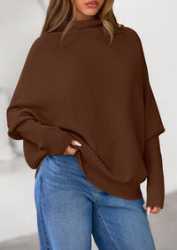 PRETTYGARDEN Womens Sweaters Fall Fashion Casual Loose Turtleneck Batwing Long Sleeve Knit Sweater Pullover Tops