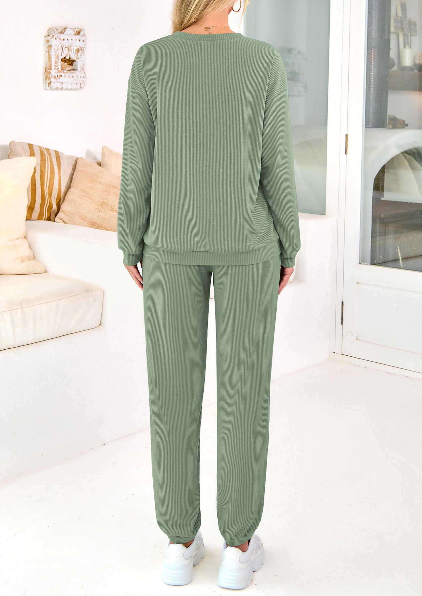 KIRUNDO Lounge Sets for Women Travel Airport Outfits Lightweight Tops Drawstring Pants Tracksuit Jogger Set Postpartum