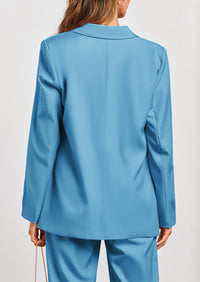 PRETTYGARDEN Women's Fall Two Piece Outfits Dressy Blazer Jacket and Wide Leg Pants Pockets Business Casual Office Suit Sets