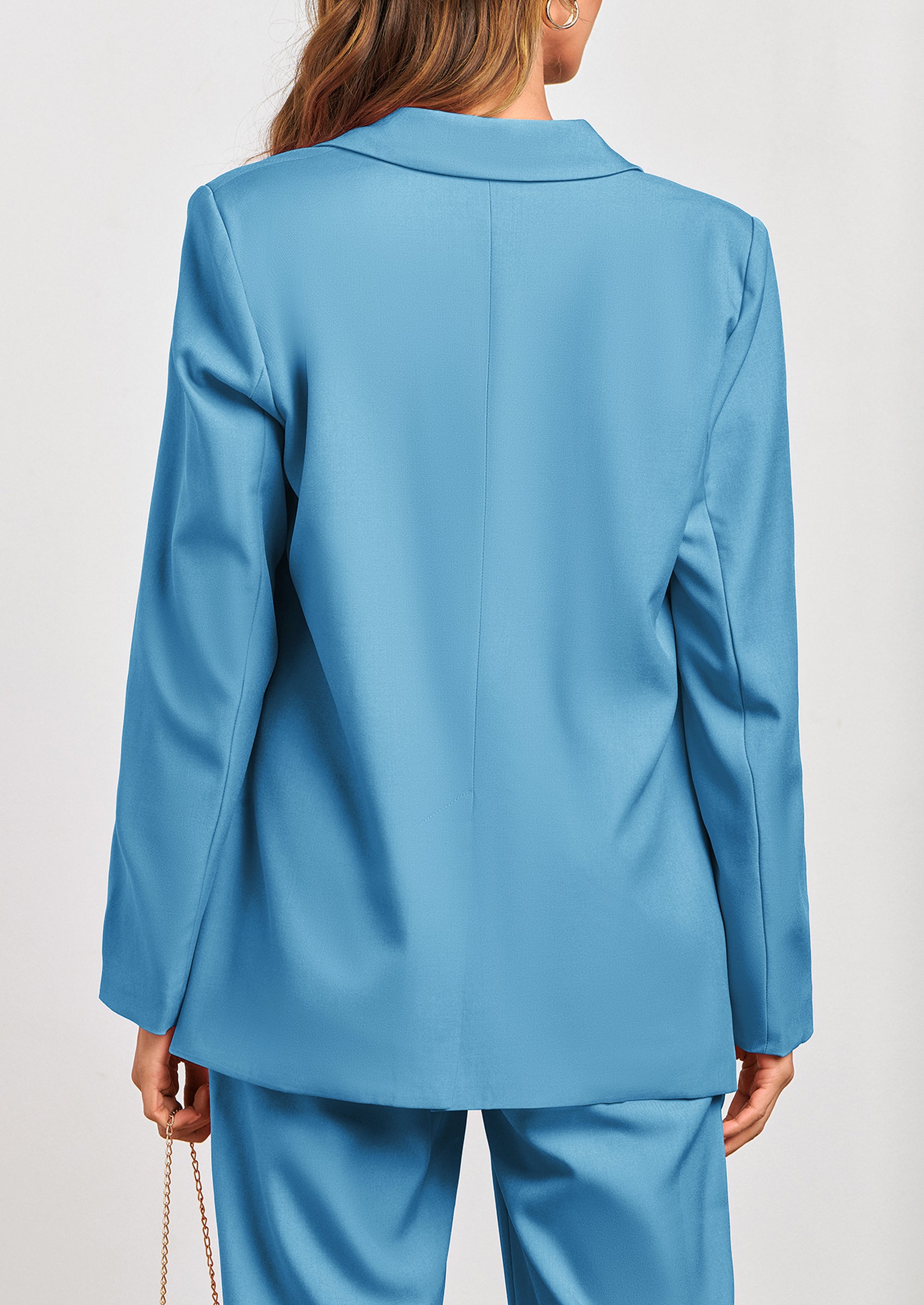 PRETTYGARDEN Women's Fall Two Piece Outfits Dressy Blazer Jacket and Wide Leg Pants Pockets Business Casual Office Suit Sets