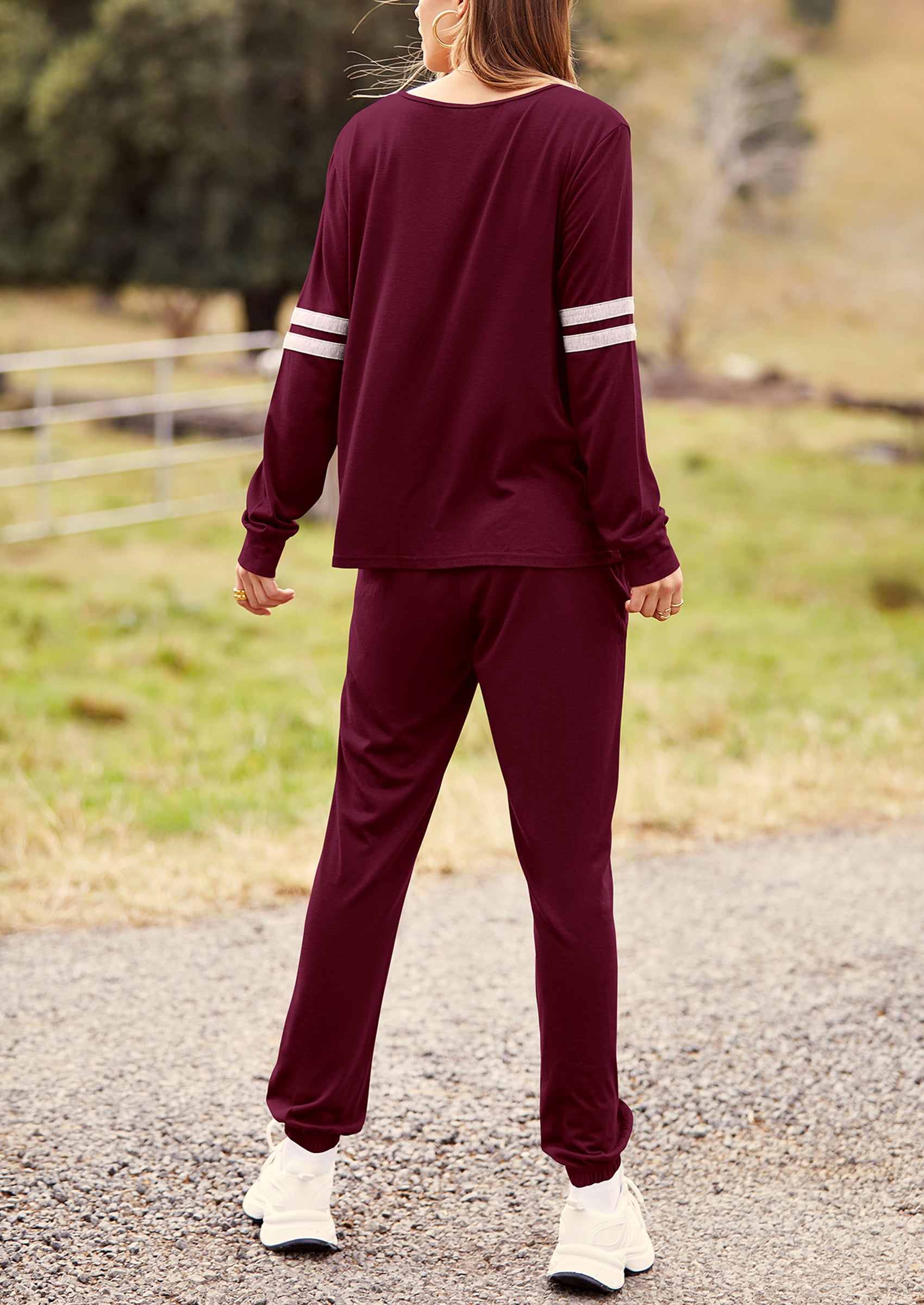 PRETTYGARDEN Women's Color Block 2 Piece Spring Tracksuit Crewneck Long Sleeve Tops Long Sweatpants Outfits Lounge Sets