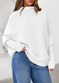 PRETTYGARDEN Womens Sweaters Fall Fashion Casual Loose Turtleneck Batwing Long Sleeve Knit Sweater Pullover Tops