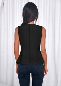 PRETTYGARDEN Womens Vests Top Trendy 2026 Spring Sleeveless Blazer Suit Summer Business Casual Work Button Down Waistcoat PRETTYGARDEN