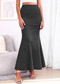 PRETTYGARDEN Maxi Skirts for Women 2026 Summer Flowy High Waisted Polka Dot Mermaid Office Work Spring Fashion Long Skirt PRETTYGARDEN