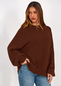 PRETTYGARDEN Sweaters for Women Fall Chunky Knit Long Sleeve Crew Neck Oversized Pullover Tops Winter Fashion Clothing