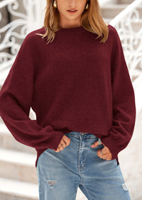 PRETTYGARDEN Women's Fall Sweaters Casual Crew Neck Long Sleeve Pullover Tops Ribbed Knit Loose Fit Winter Clothes