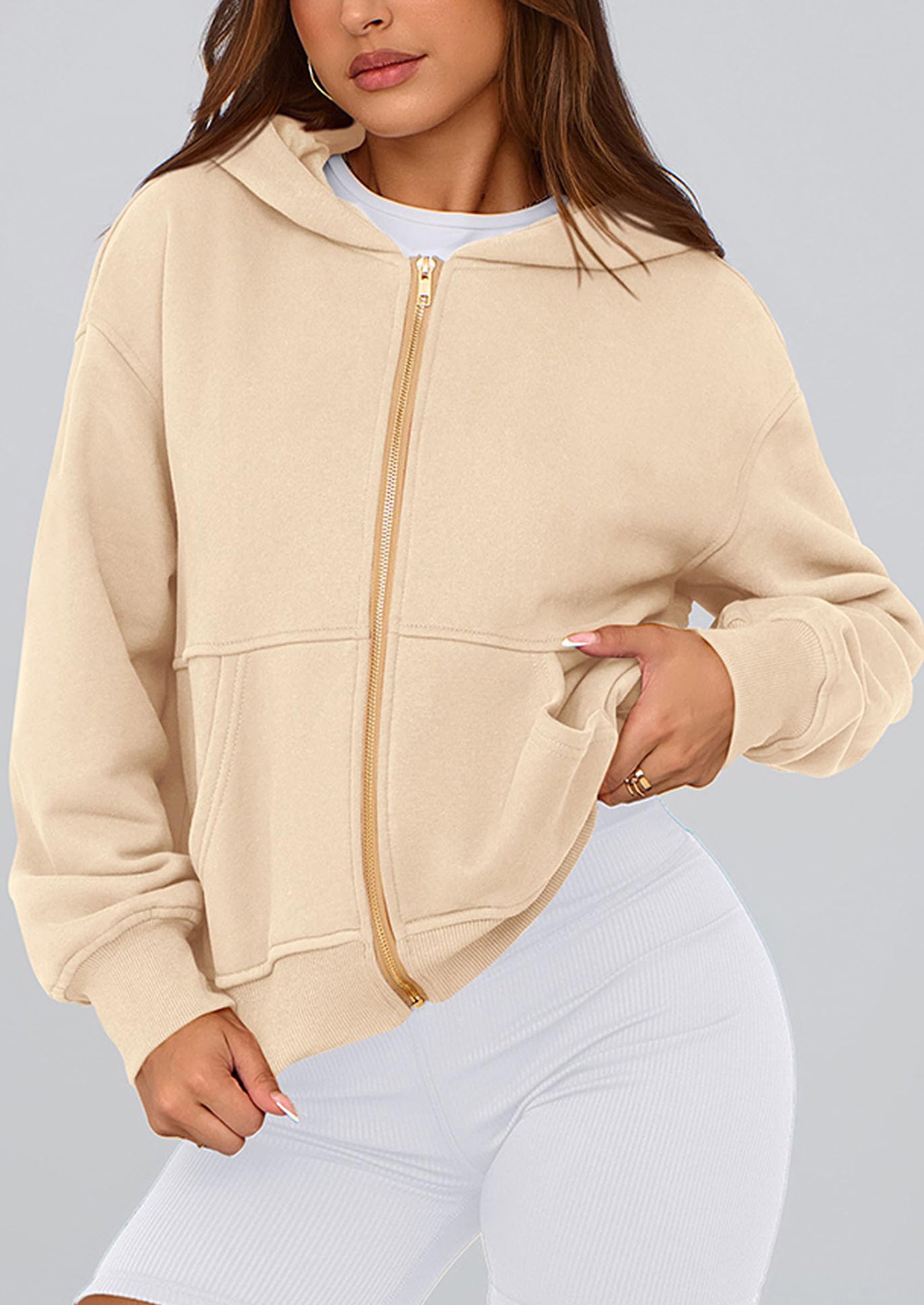 PRETTYGARDEN Hoodies For Women Sweatshirt Zip Up Hoodie Fall Fashion Trendy Long Sleeve Jackets Winter Clothing Outfits