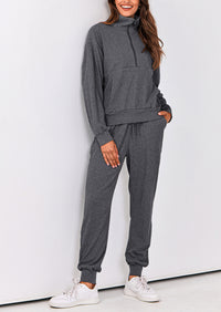 PRETTYGARDEN Women's Fall 2 Piece Lounge Sets Zip Up Sweatshirt Jogger Pants Sweat Track Suits Travel Outfit Winter Clothing