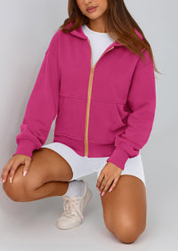 PRETTYGARDEN Hoodies For Women Sweatshirt Zip Up Hoodie Fall Fashion Trendy Long Sleeve Jackets Winter Clothing Outfits