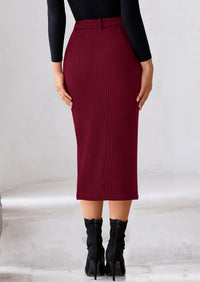 PRETTYGARDEN Corduroy Skirt Women Fall Fashion High Waisted Pencil Midi Skirts Business Casual Work Office Winter Outfit