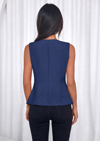 PRETTYGARDEN Womens Vests Top Trendy 2026 Spring Sleeveless Blazer Suit Summer Business Casual Work Button Down Waistcoat PRETTYGARDEN