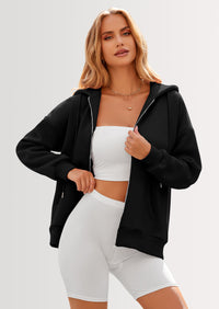 PRETTYGARDEN Women's Zip Up Y2K Hoodies Casual Long Sleeve Sweatshirts Fall Spring Track Jackets with Pockets