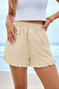 PRETTYGARDEN Womens Boxer Shorts Y2K Ruffle Pajama Summer Spring Lounge Sleep Striped Casual Beach Pj Bottoms Pockets PRETTYGARDEN