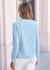 PRETTYGARDEN Long Sleeve Shirts for Women Waffle Knit Tops Fall Fashion Dressy Casual Loose Tunic Blouse Winter Clothing