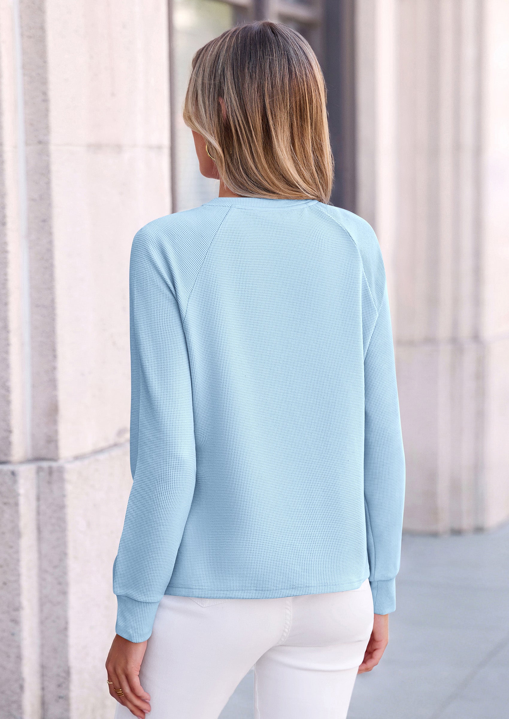 PRETTYGARDEN Long Sleeve Shirts for Women Waffle Knit Tops Fall Fashion Dressy Casual Loose Tunic Blouse Winter Clothing