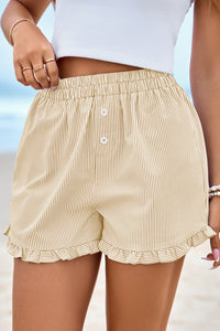 PRETTYGARDEN Womens Boxer Shorts Y2K Ruffle Pajama Summer Spring Lounge Sleep Striped Casual Beach Pj Bottoms Pockets PRETTYGARDEN