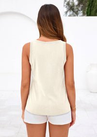 PRETTYGARDEN Tank Top for Women Summer Sleeveless Sweater Tops Spring Business Casual Work Shirts Ribbed Knit Blouses
