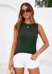 PRETTYGARDEN Tank Top for Women Summer Sleeveless Sweater Tops Spring Business Casual Work Shirts Ribbed Knit Blouses