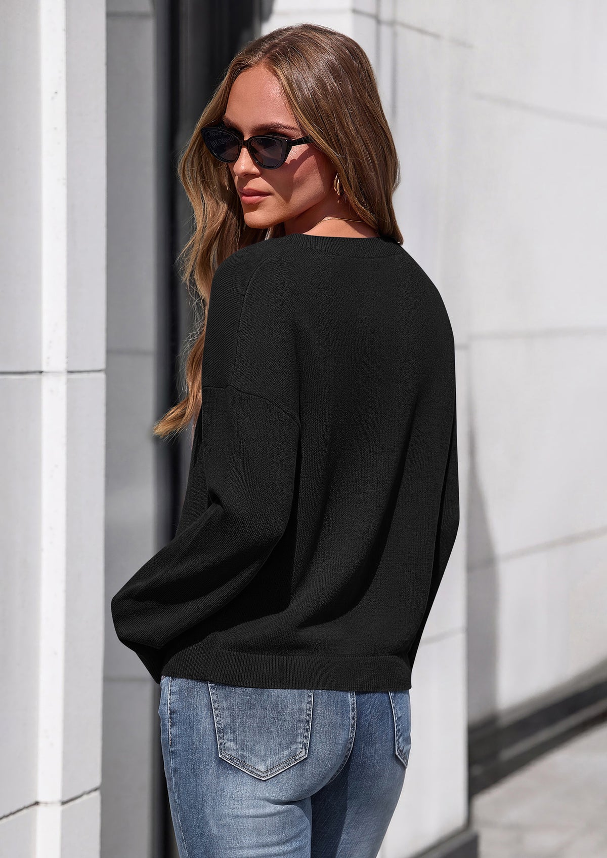 PRETTYGARDEN Women's Fall Fashion V Neck Cozy Sweaters | Soft Stretchy Warm, Chunky Knit Pullover, Loose Fit Long Sleeve Tops, Dressy Casual Blouses,Trendy Holiday Winter Outfits