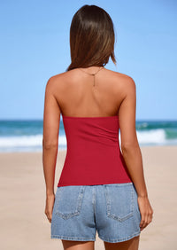 PRETTYGARDEN Women Tube Tops Strapless Going Out Crop Top Spring Fashion Y2K Summer Bandeau Shirt Beach Vacation Clothes PRETTYGARDEN