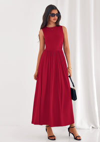 PRETTYGARDEN Summer Maxi Dresses for Women Sleeveless A Line Flowy Long Casual Sundress Wedding Guest Fashion Clothing PRETTYGARDEN